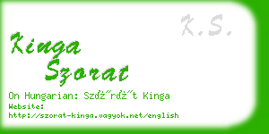 kinga szorat business card